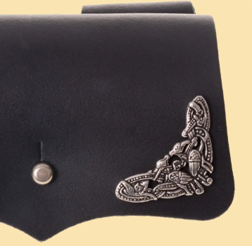 Preview: Tranktasche -Knopf - mit Ecken - schwarz - 3 Flaschen